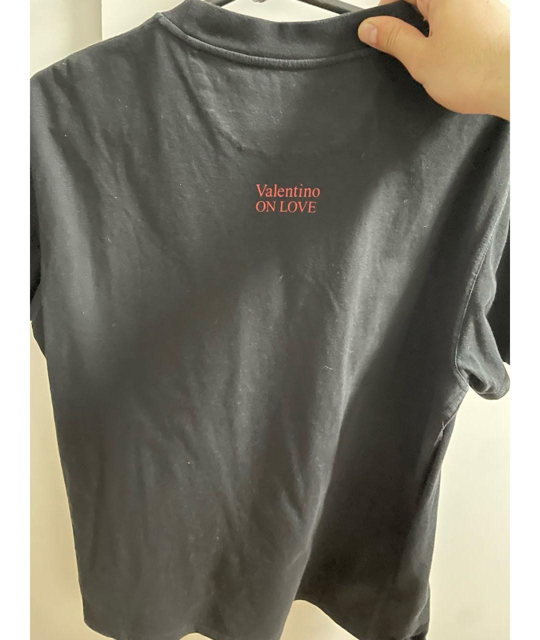 VALENTINO Черная хлопковая футболка, фото 2