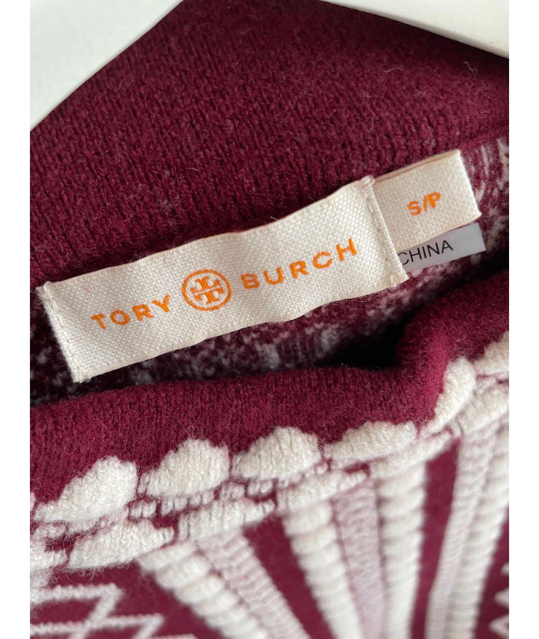 TORY BURCH Бордовый шерстяной джемпер / свитер, фото 3