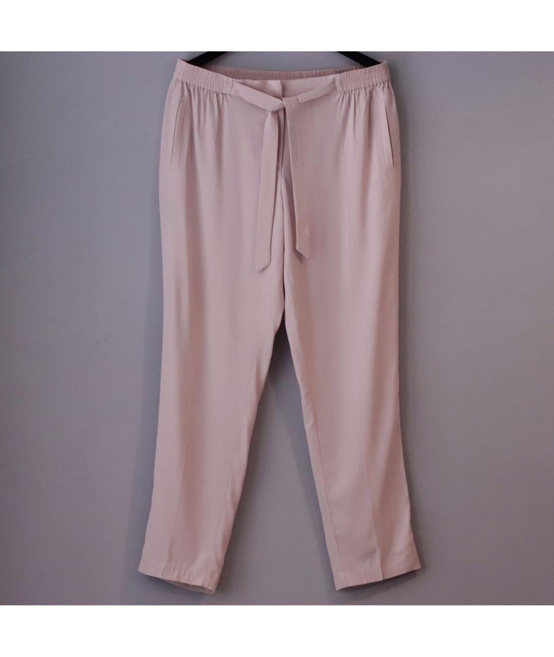 MAX&MOI Розовые шелковые прямые брюки, фото 6