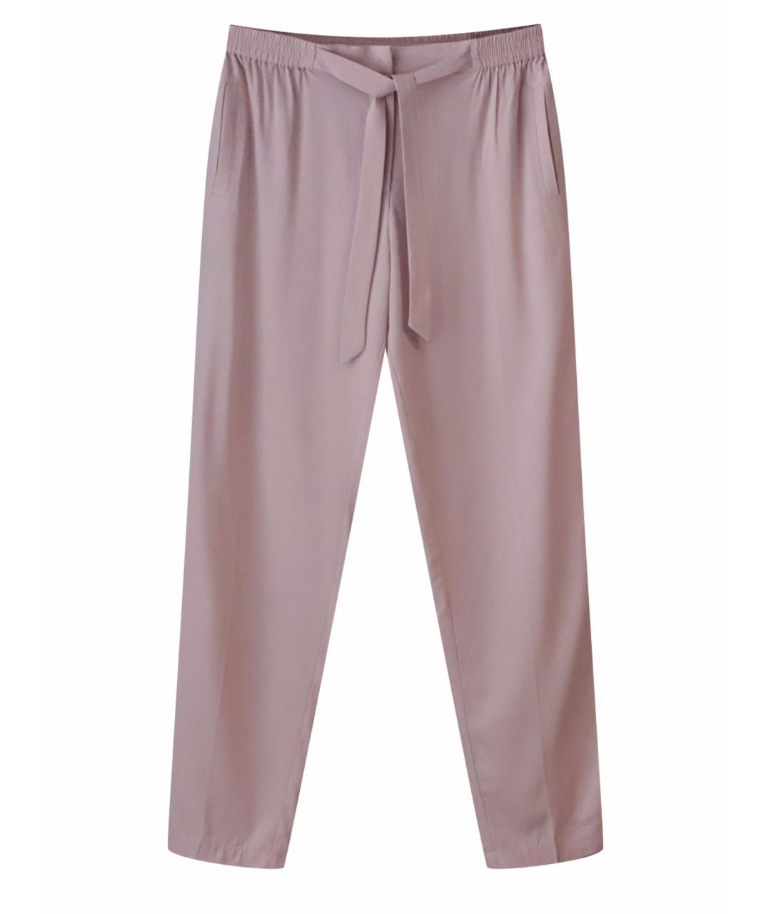 MAX&MOI Розовые шелковые прямые брюки, фото 1