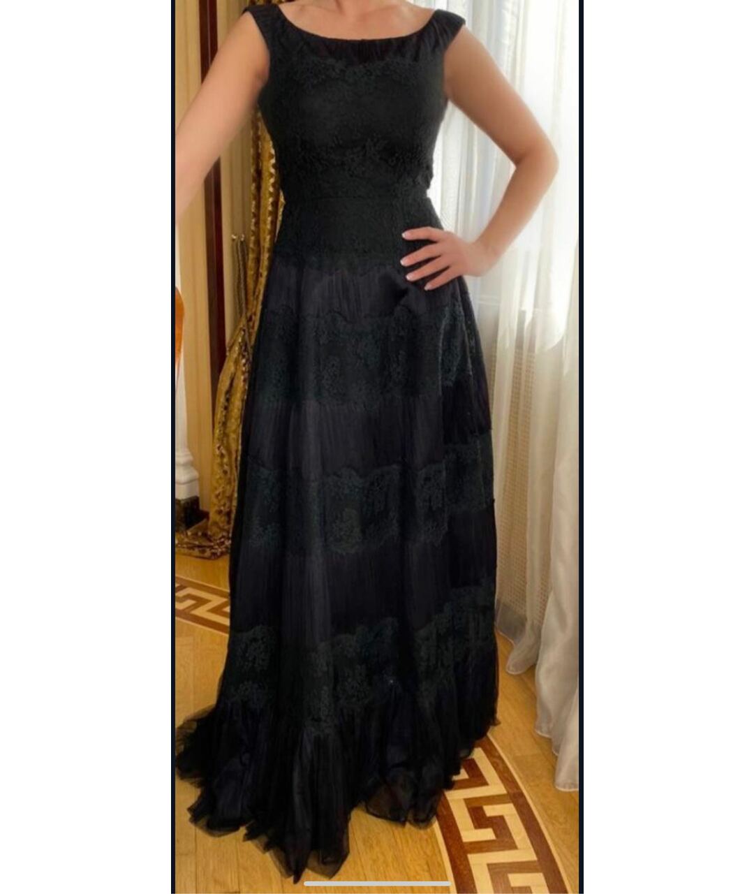 VALENTINO Черное кружевное вечернее платье, фото 2
