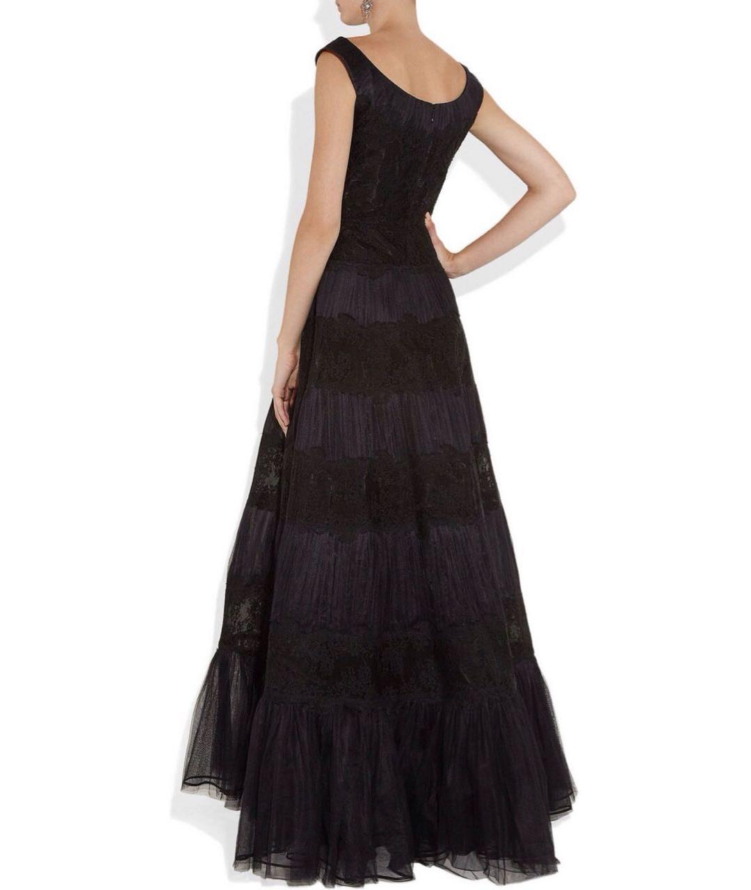 VALENTINO Черное кружевное вечернее платье, фото 6