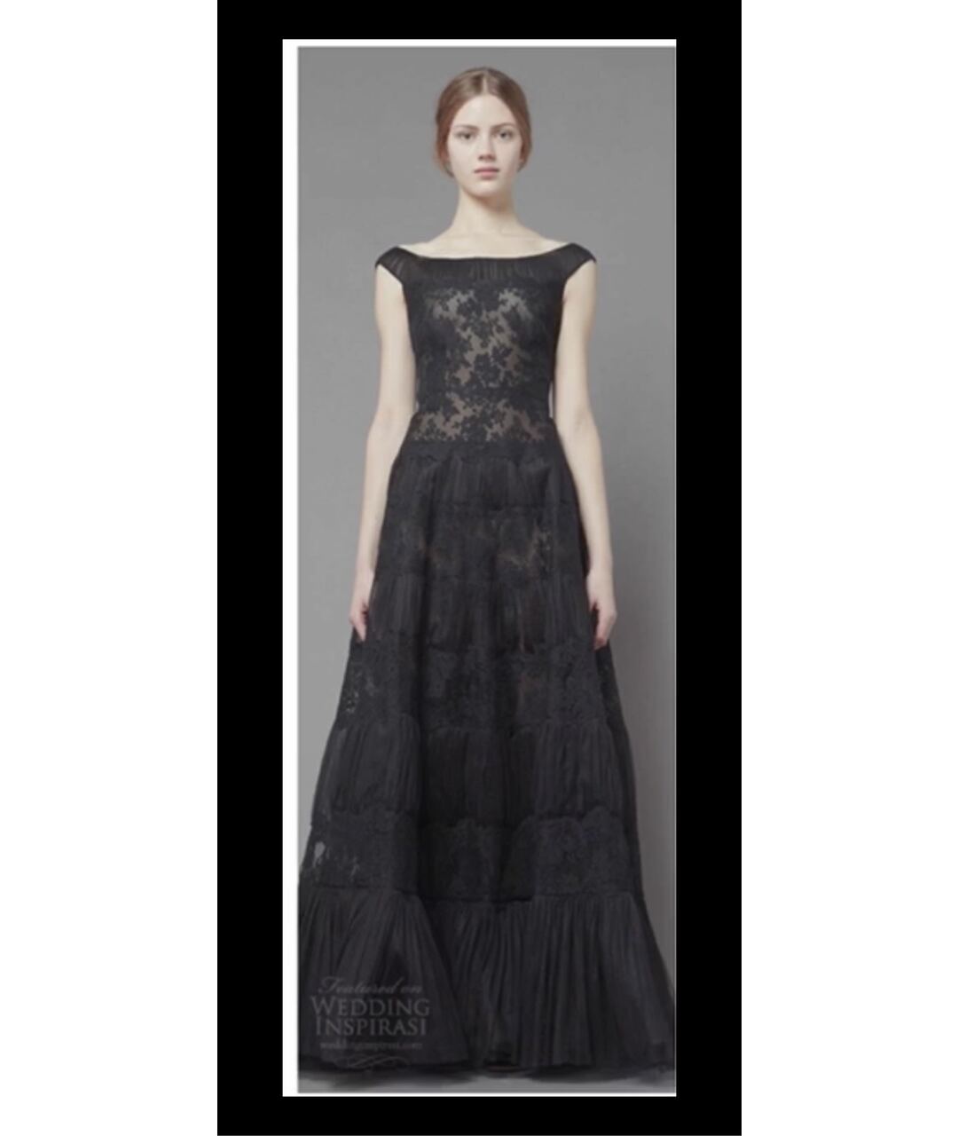 VALENTINO Черное кружевное вечернее платье, фото 4
