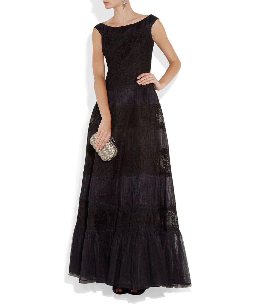 VALENTINO Черное кружевное вечернее платье, фото 5