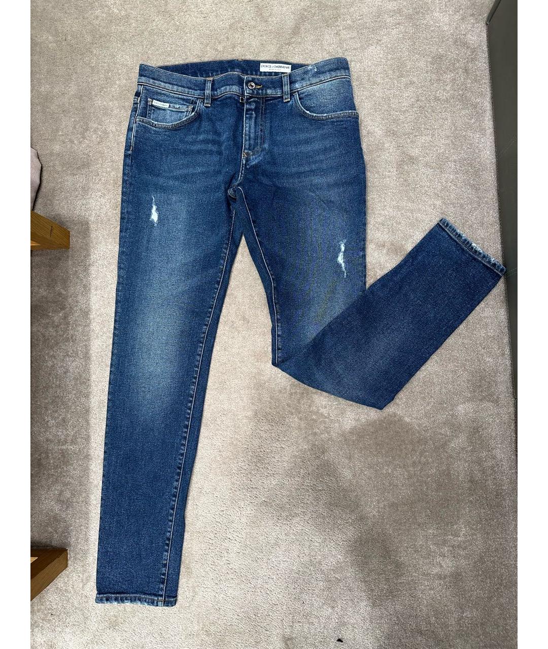 DOLCE&GABBANA Синие хлопковые джинсы скинни, фото 2