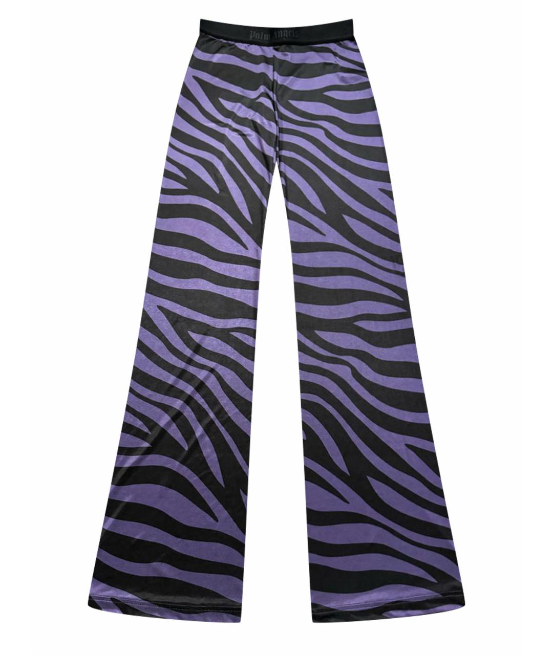 PALM ANGELS Фиолетовые полиэстеровые брюки широкие, фото 1