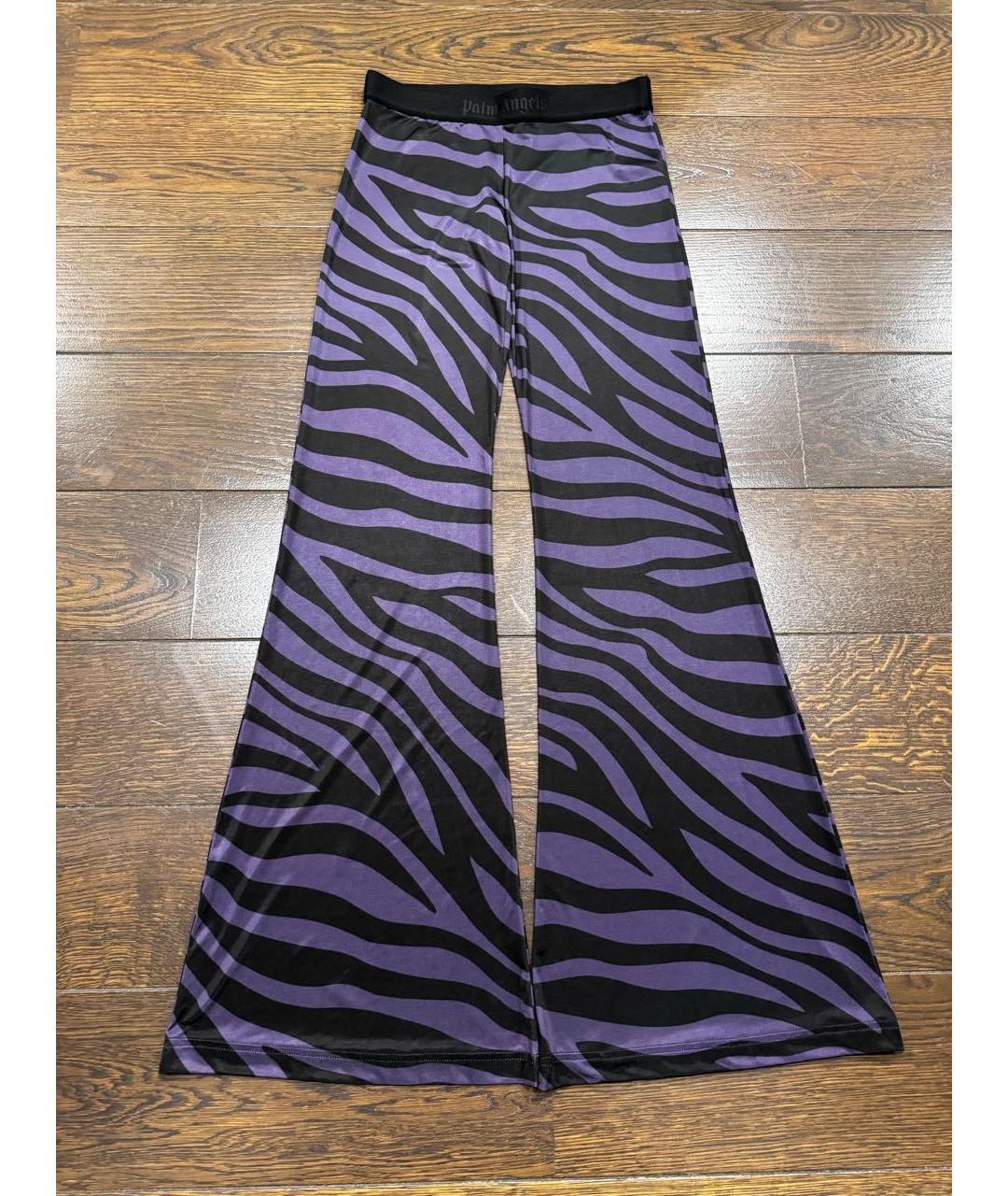 PALM ANGELS Фиолетовые полиэстеровые брюки широкие, фото 7