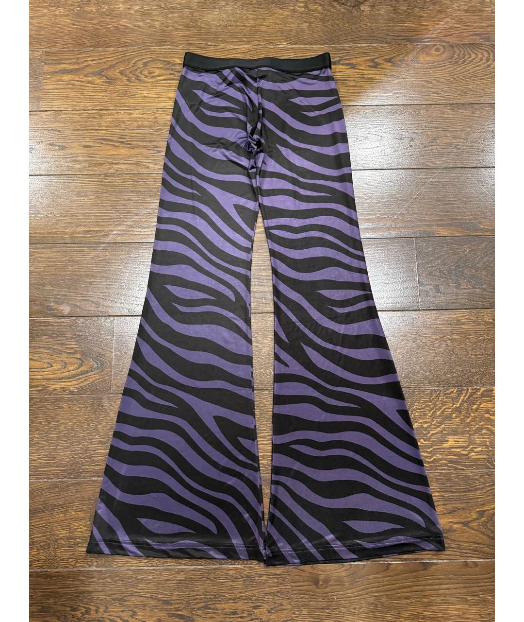 PALM ANGELS Фиолетовые полиэстеровые брюки широкие, фото 2