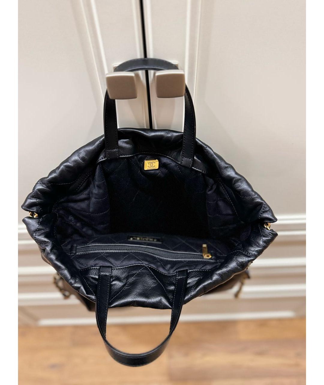 CHANEL PRE-OWNED Черный кожаный рюкзак, фото 3