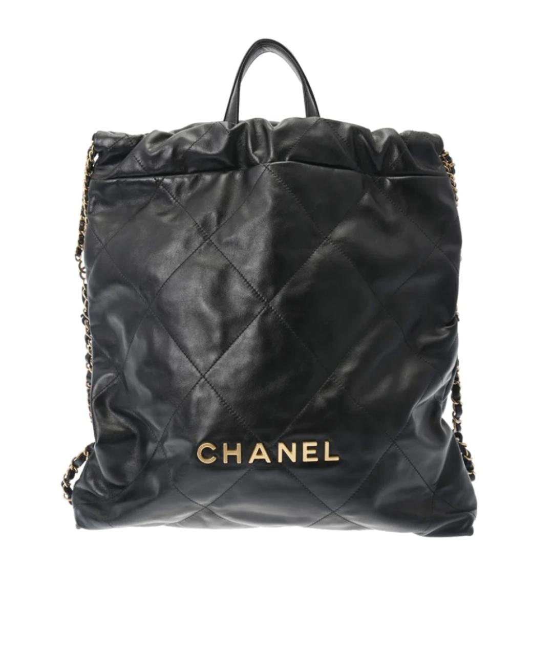 CHANEL PRE-OWNED Черный кожаный рюкзак, фото 1