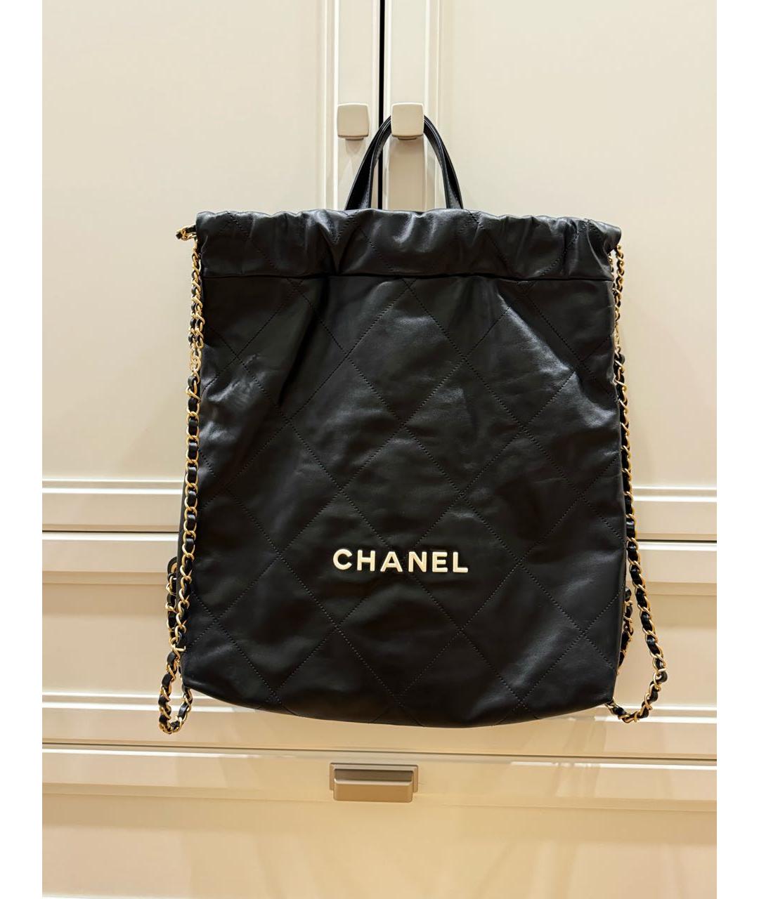 CHANEL PRE-OWNED Черный кожаный рюкзак, фото 6