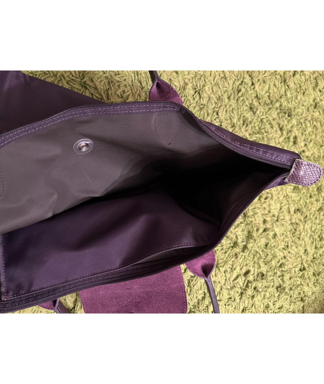 LONGCHAMP Фиолетовая тканевая сумка тоут, фото 4