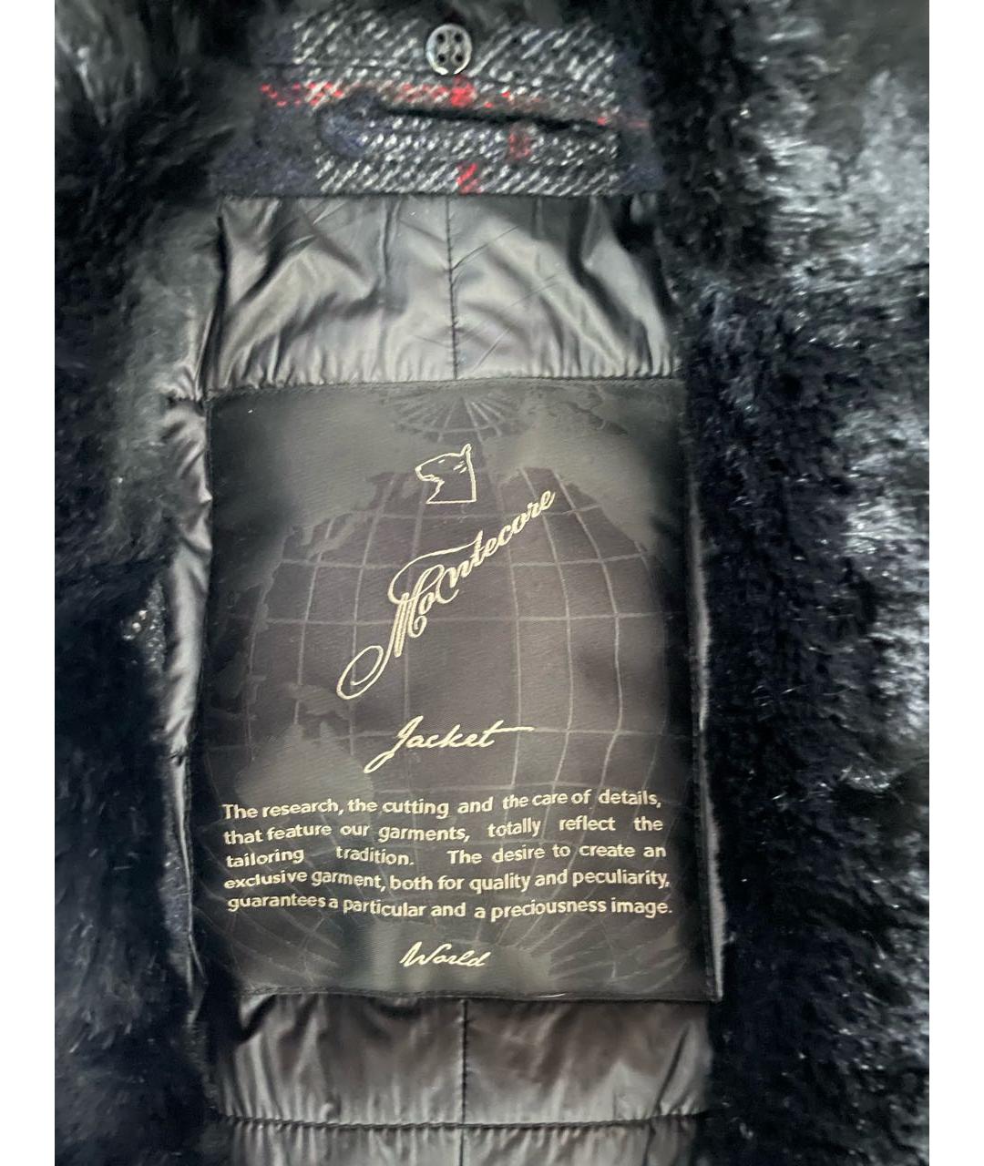 MONTECORE Черное шерстяное пальто, фото 4