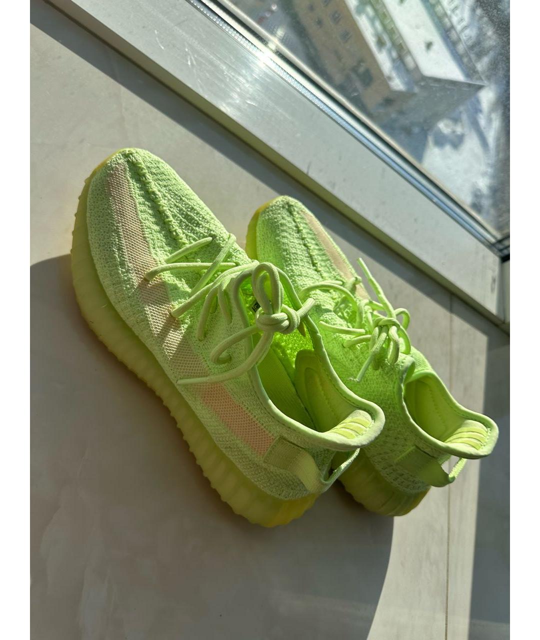 ADIDAS YEEZY Салатовые текстильные кроссовки, фото 3