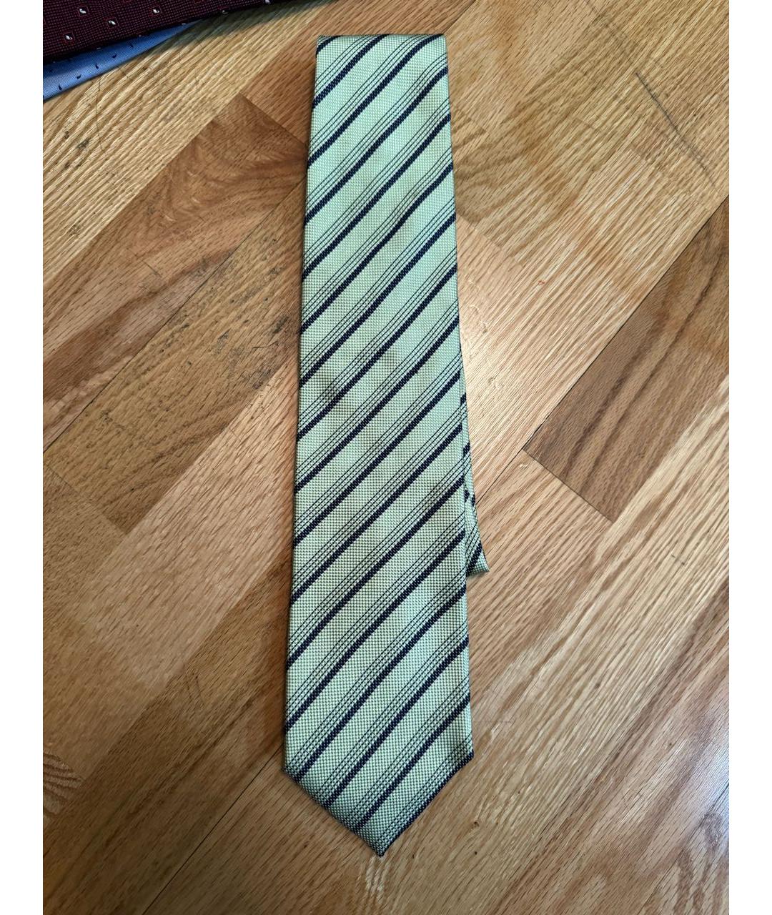 ERMENEGILDO ZEGNA Зеленый шелковый галстук, фото 5