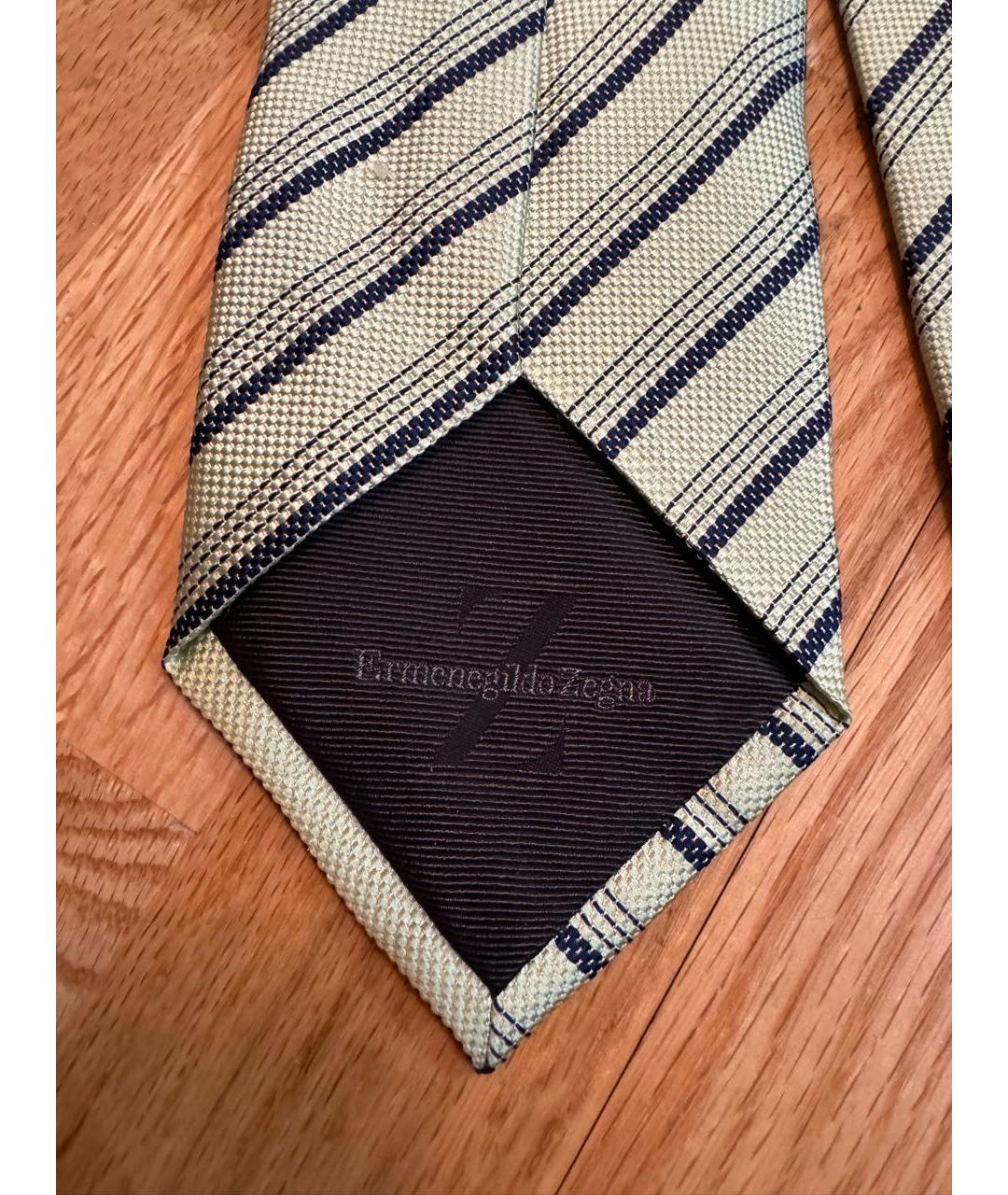 ERMENEGILDO ZEGNA Зеленый шелковый галстук, фото 3