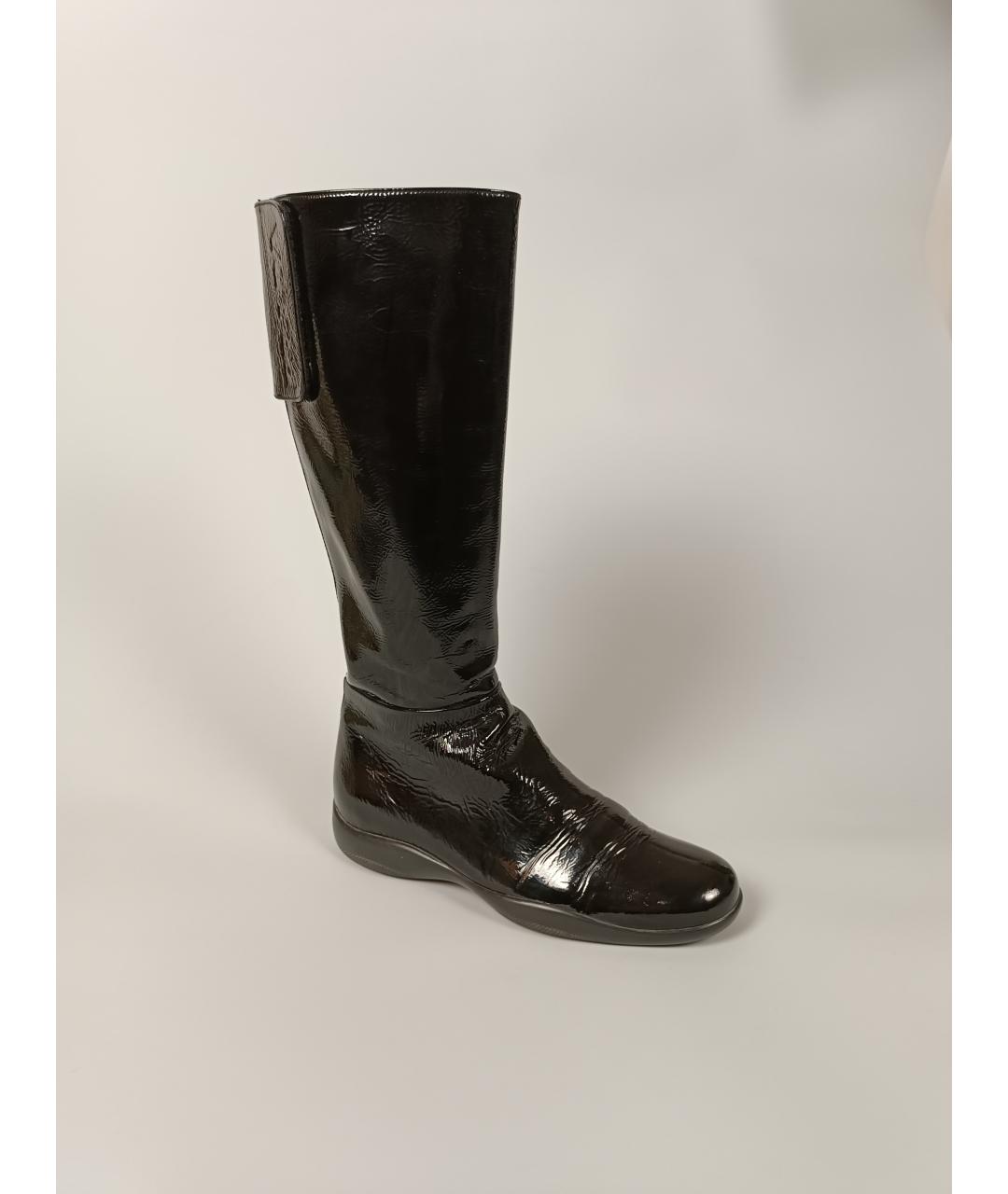 PRADA Черные сапоги из лакированной кожи, фото 8