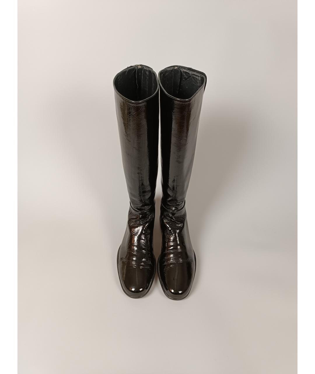 PRADA Черные сапоги из лакированной кожи, фото 2
