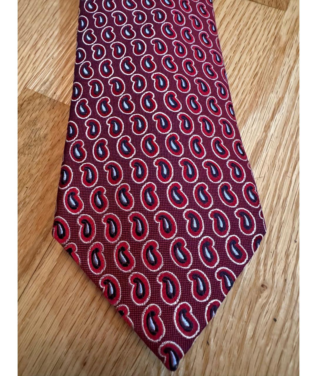 ERMENEGILDO ZEGNA Бордовый шелковый галстук, фото 2