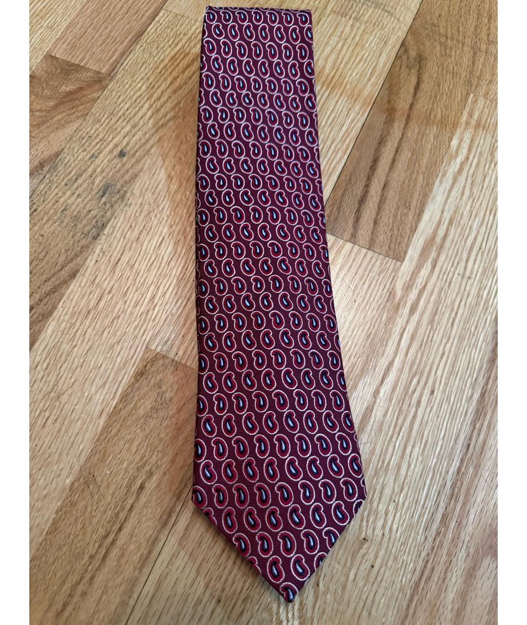 ERMENEGILDO ZEGNA Бордовый шелковый галстук, фото 4