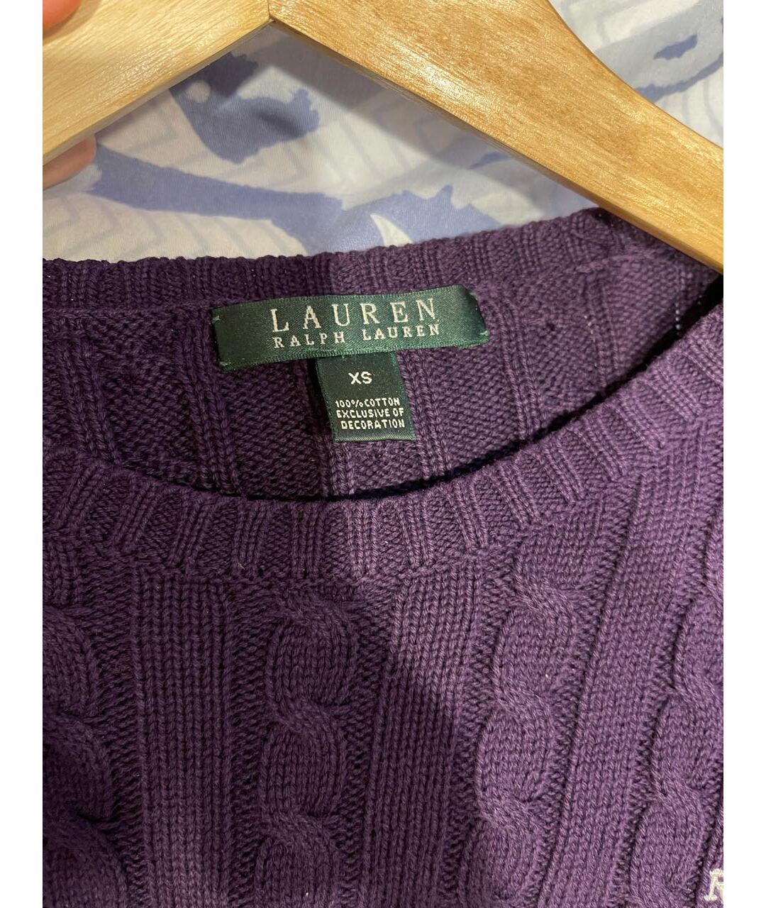 RALPH LAUREN Фиолетовый хлопковый джемпер / свитер, фото 2