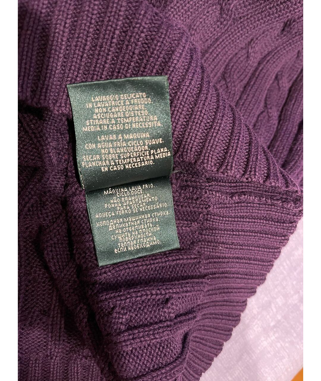 RALPH LAUREN Фиолетовый хлопковый джемпер / свитер, фото 5
