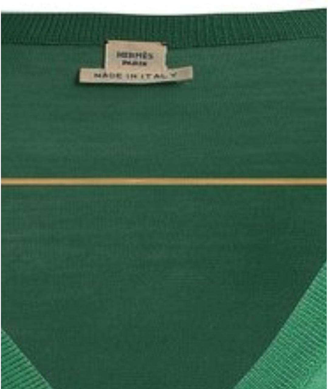 HERMES Зеленый шелковый джемпер / свитер, фото 3