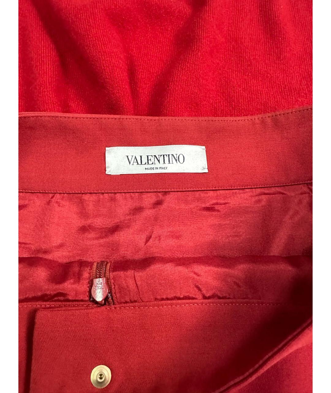 VALENTINO Красная шерстяная юбка мини, фото 5