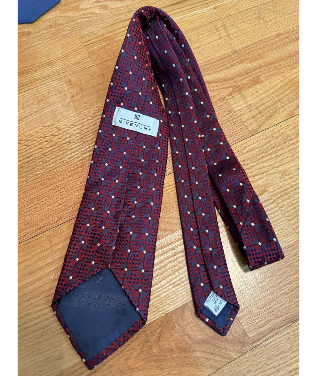 GIVENCHY Бордовый шелковый галстук, фото 2