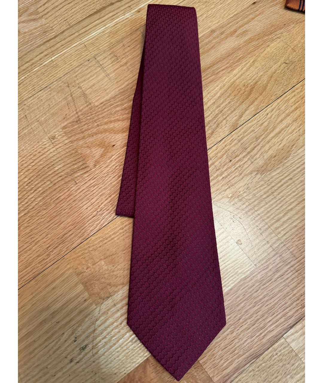 SALVATORE FERRAGAMO Бордовый галстук, фото 4