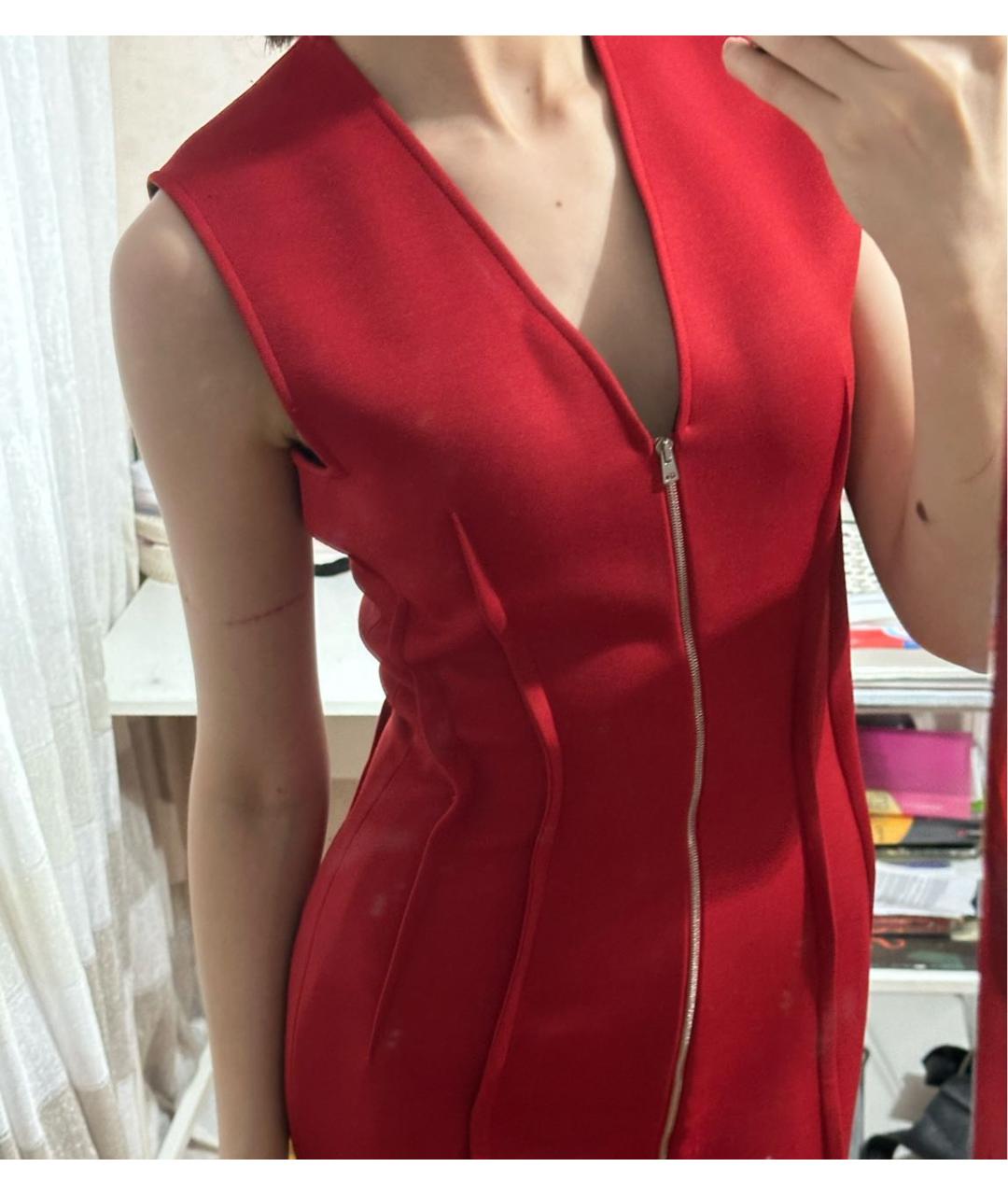 VICTORIA BECKHAM Красное полиамидовое коктейльное платье, фото 7