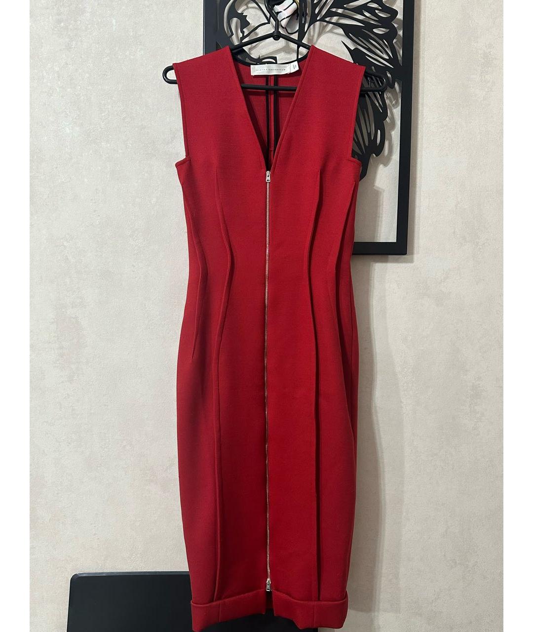 VICTORIA BECKHAM Красное полиамидовое коктейльное платье, фото 8