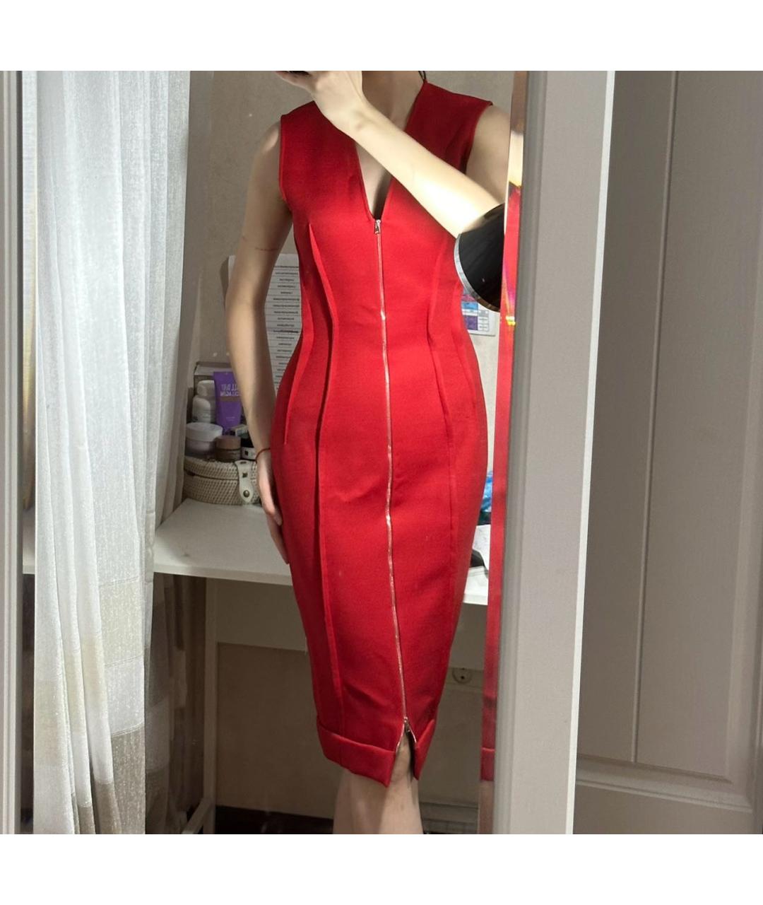VICTORIA BECKHAM Красное полиамидовое коктейльное платье, фото 6
