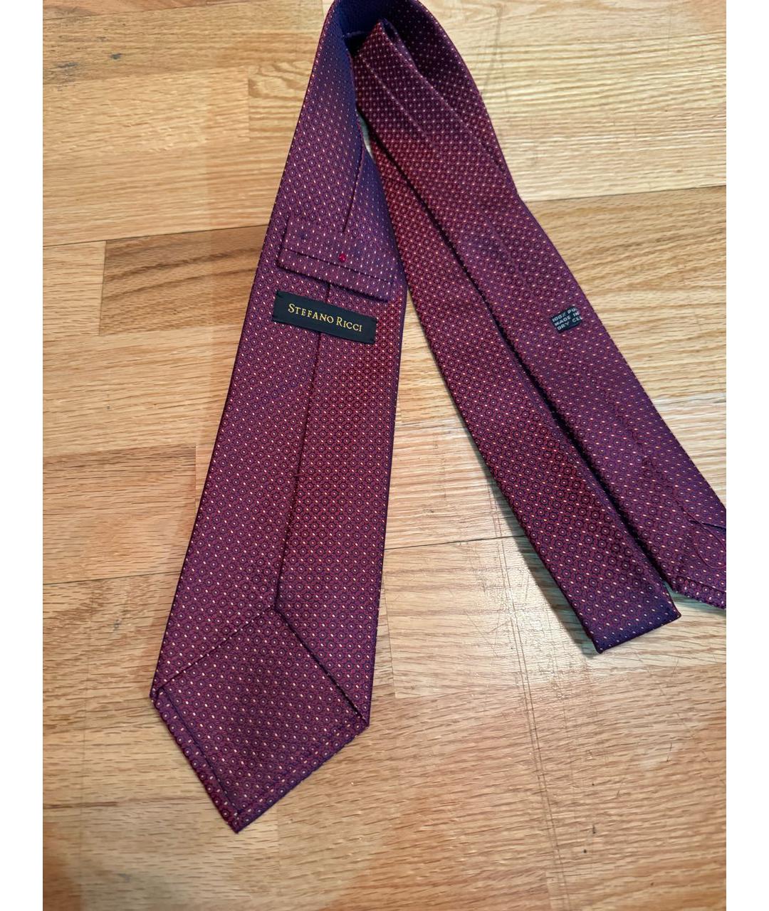 STEFANO RICCI Бордовый галстук, фото 2