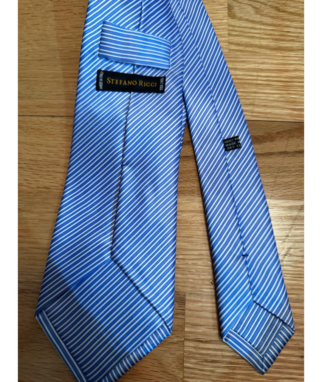 STEFANO RICCI Голубой галстук, фото 2