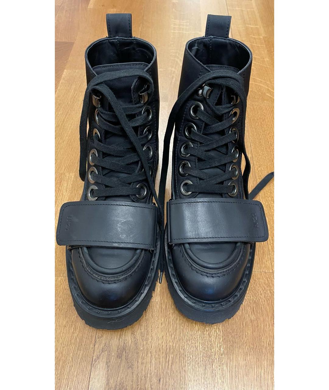 NO. 21 Черные кожаные высокие ботинки, фото 3