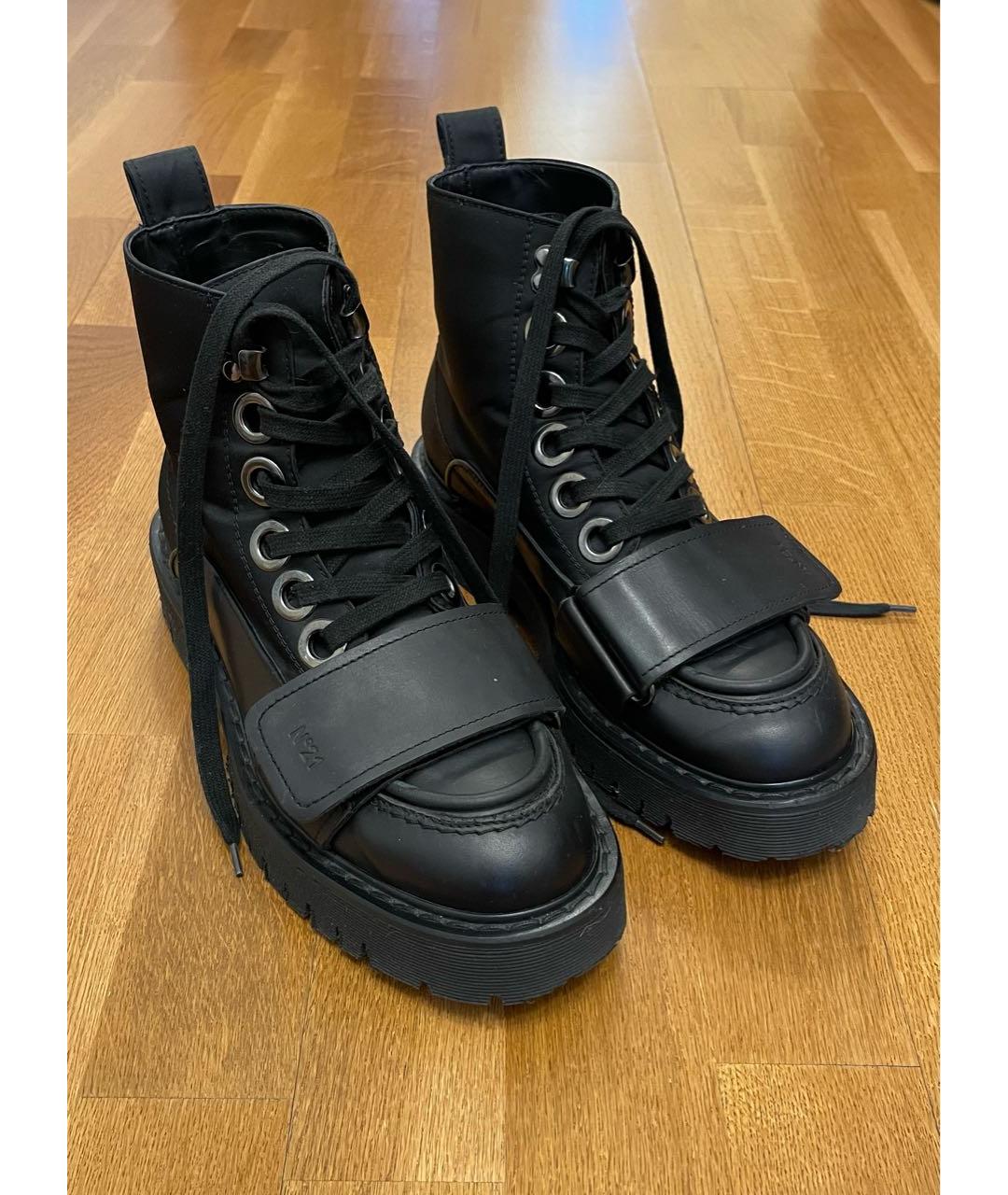 NO. 21 Черные кожаные высокие ботинки, фото 2