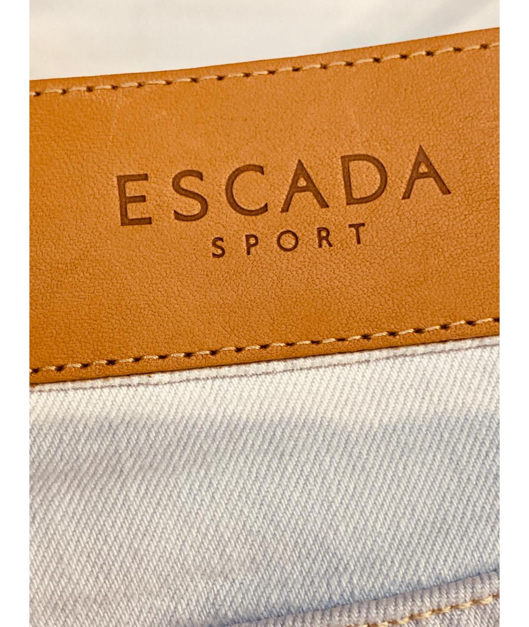 ESCADA Голубые хлопко-эластановые прямые джинсы, фото 8