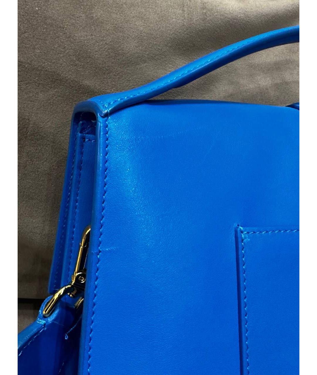 JACQUEMUS Синяя кожаная сумка через плечо, фото 4