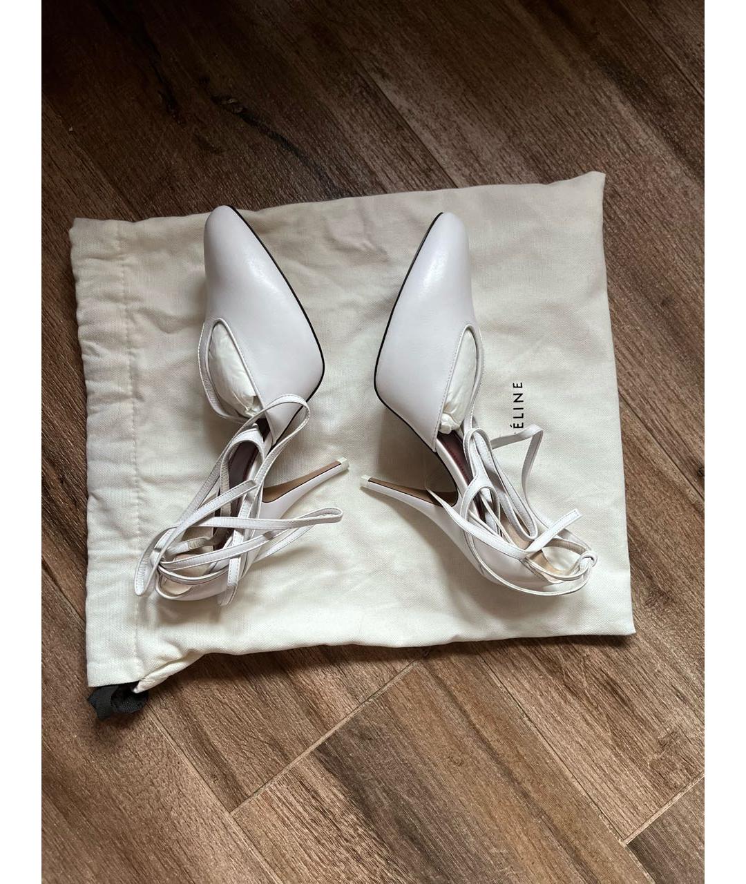 CELINE PRE-OWNED Белые кожаные туфли, фото 4