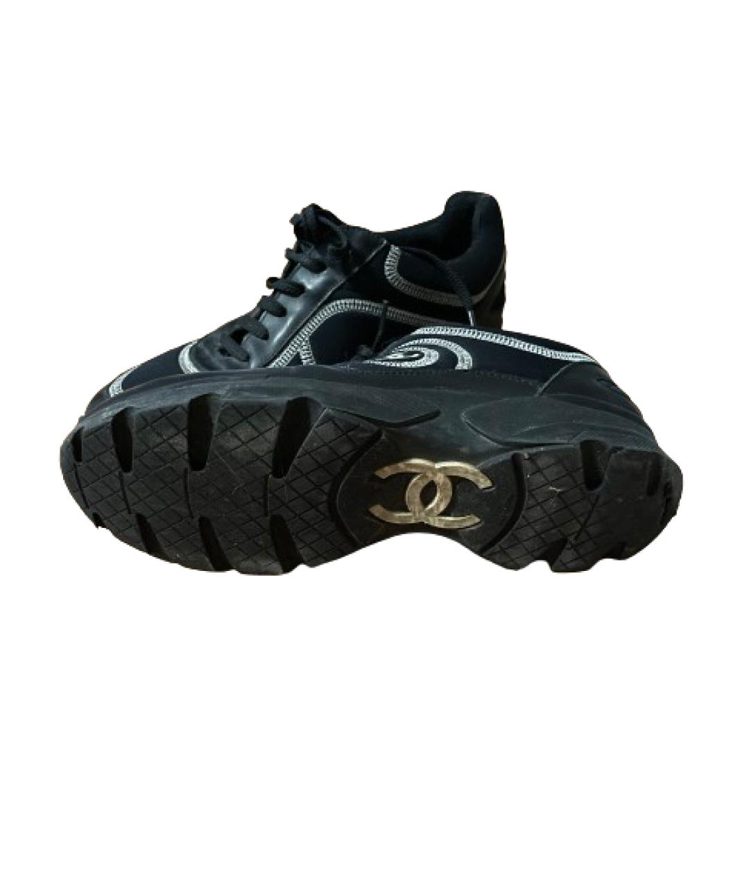 CHANEL PRE-OWNED Черные текстильные кроссовки, фото 3