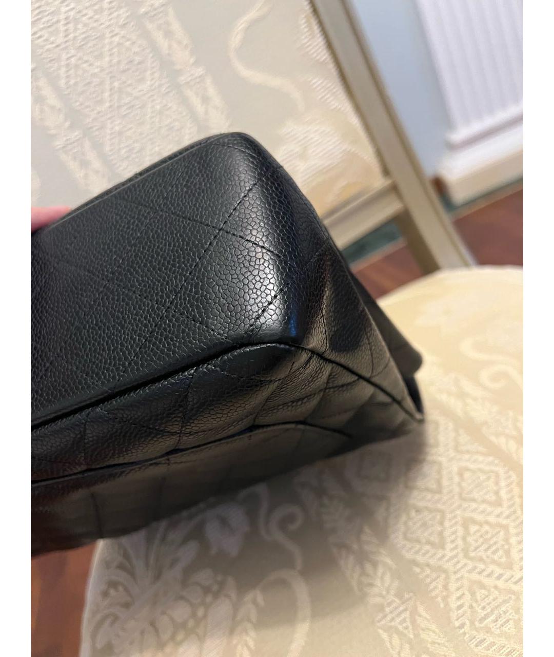 CHANEL PRE-OWNED Черная кожаная сумка с короткими ручками, фото 7