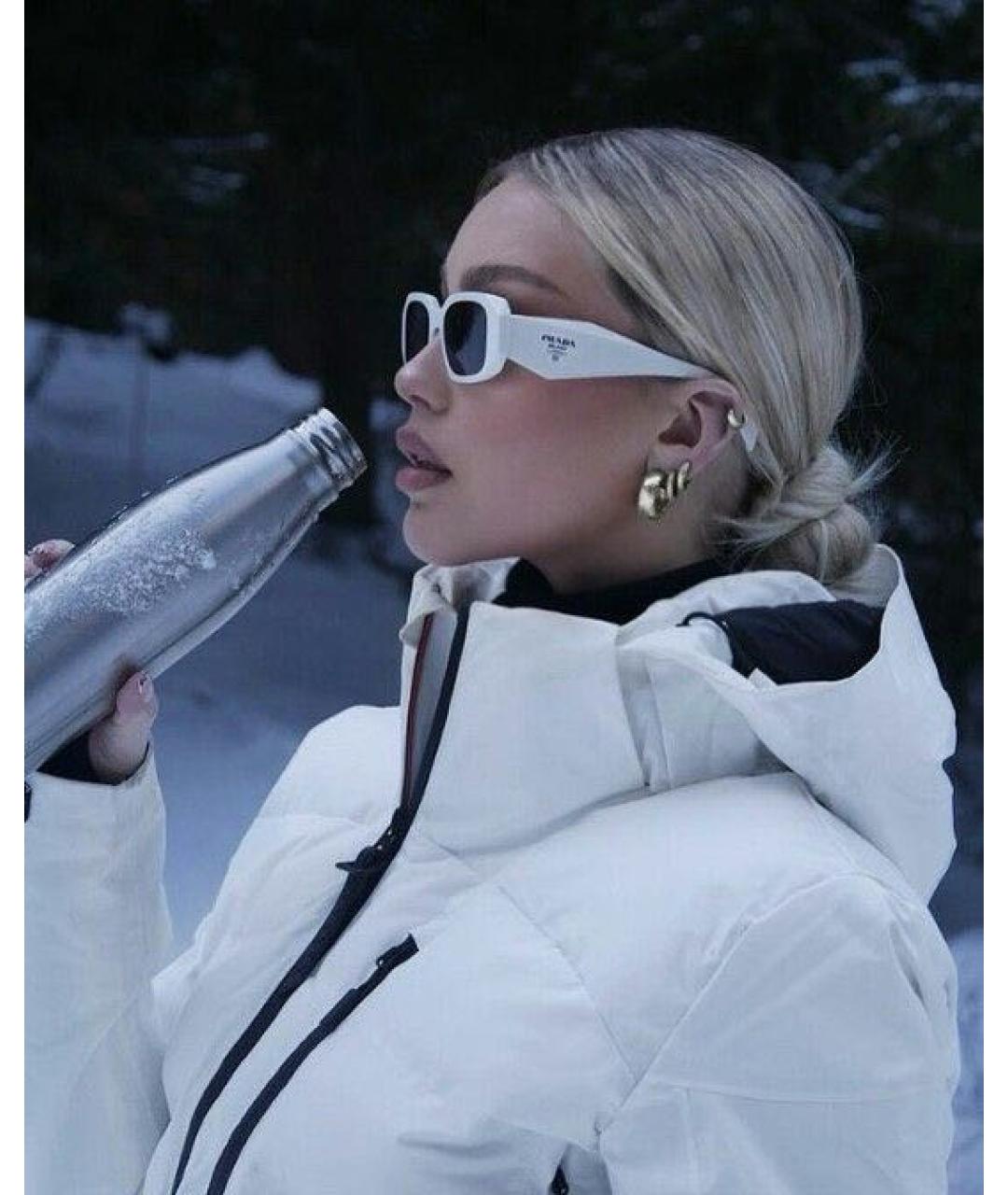 PRADA Белые пластиковые солнцезащитные очки, фото 4