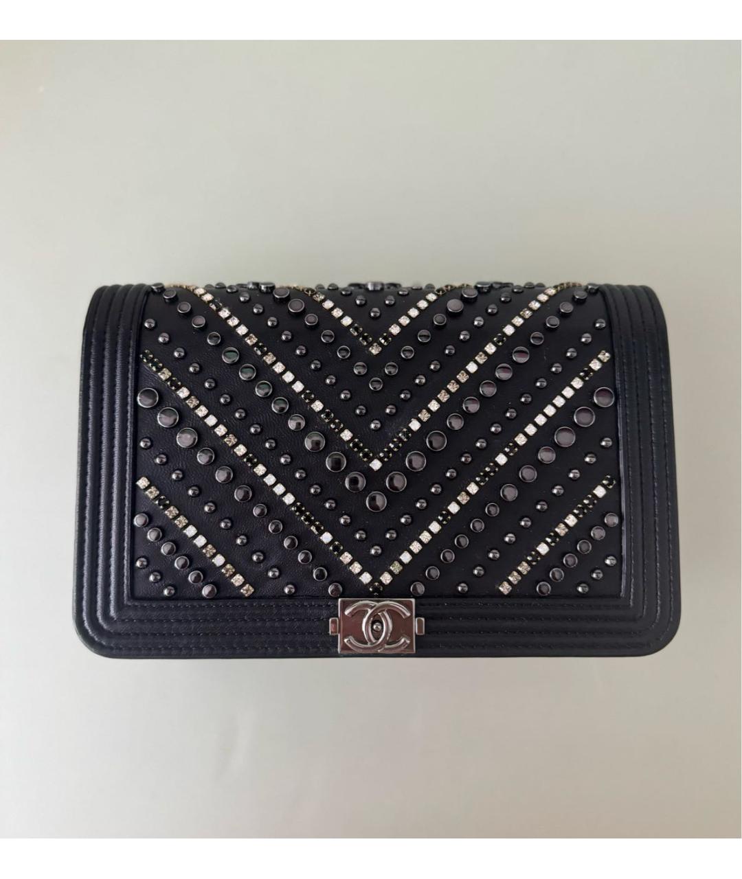 CHANEL PRE-OWNED Черная кожаная сумка через плечо, фото 7