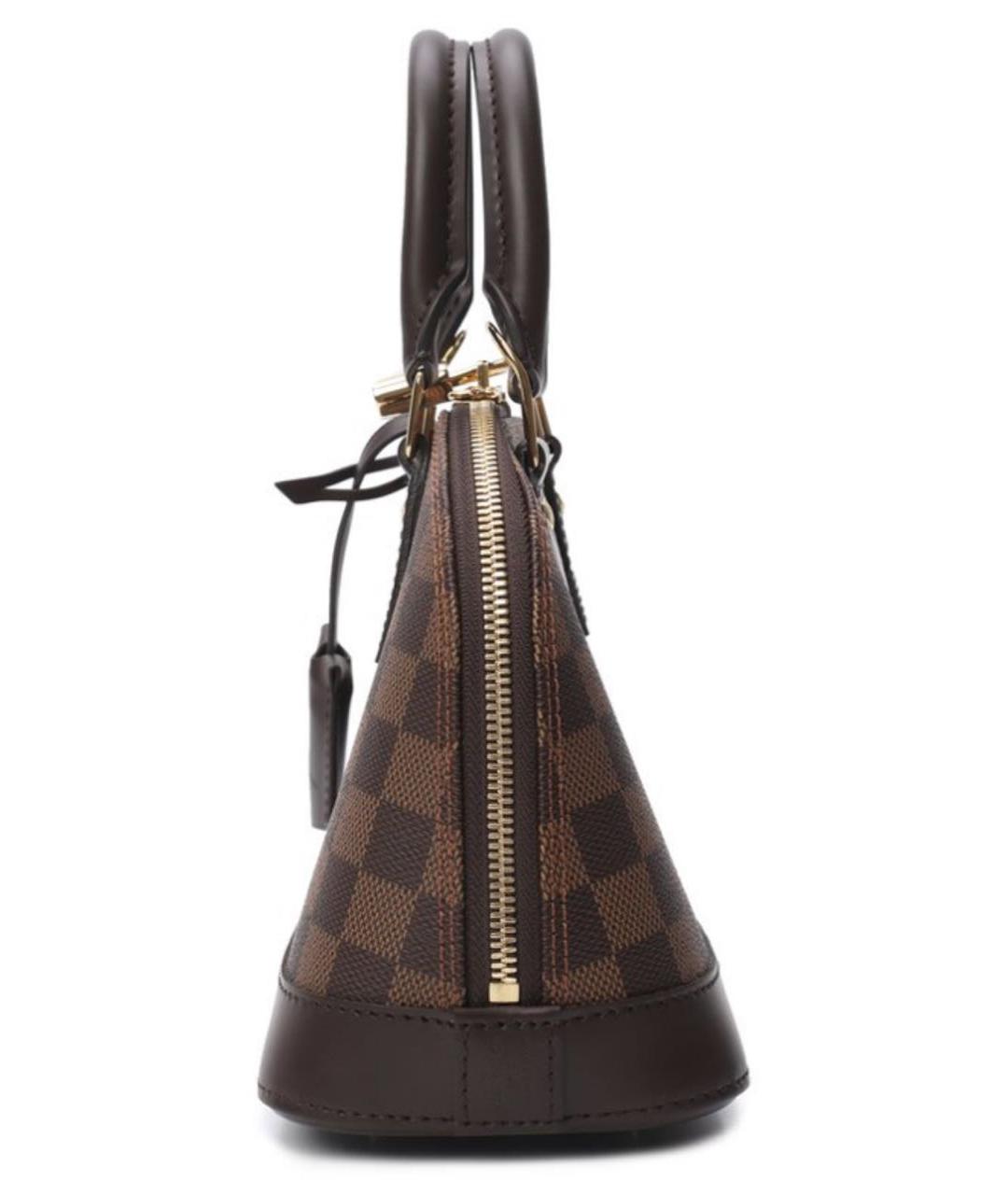 LOUIS VUITTON Коричневая кожаная сумка с короткими ручками, фото 2