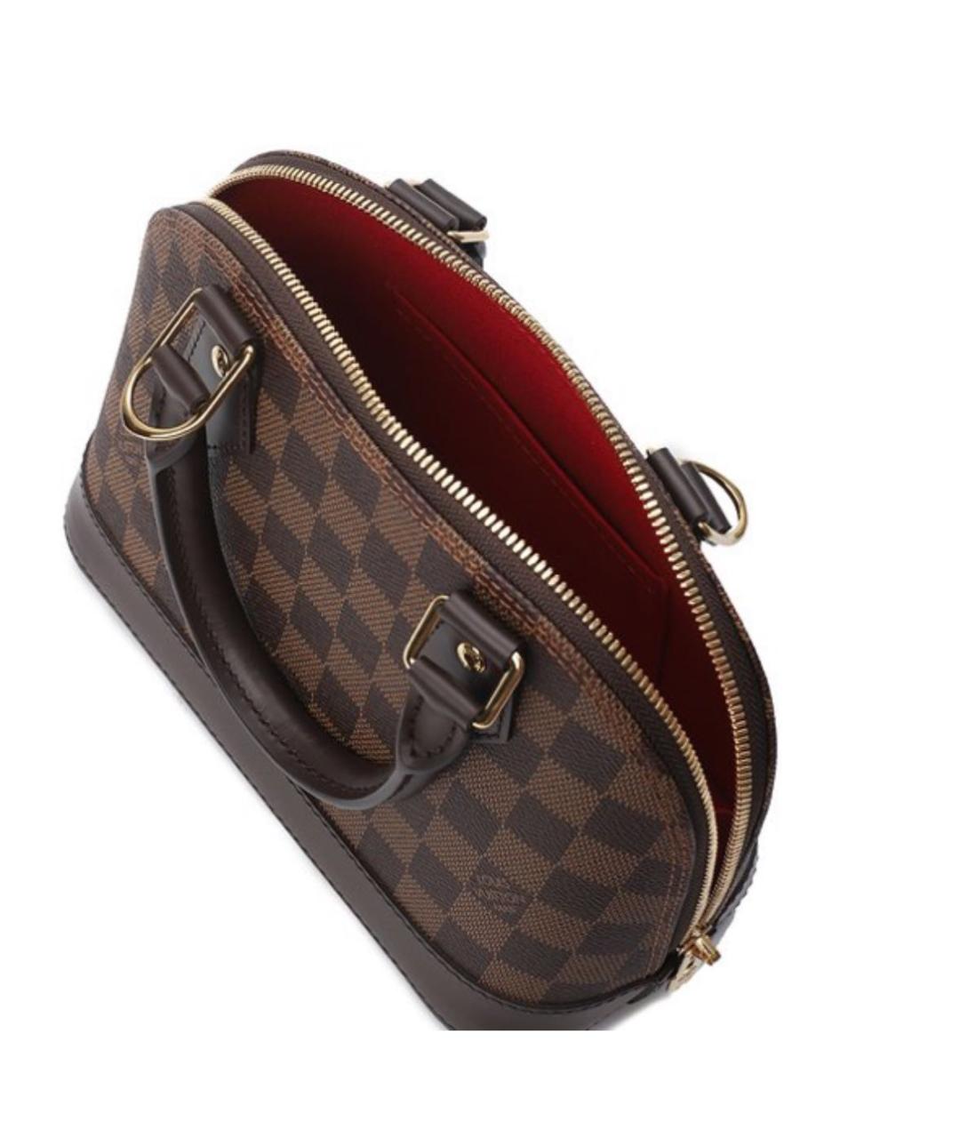 LOUIS VUITTON Коричневая кожаная сумка с короткими ручками, фото 3