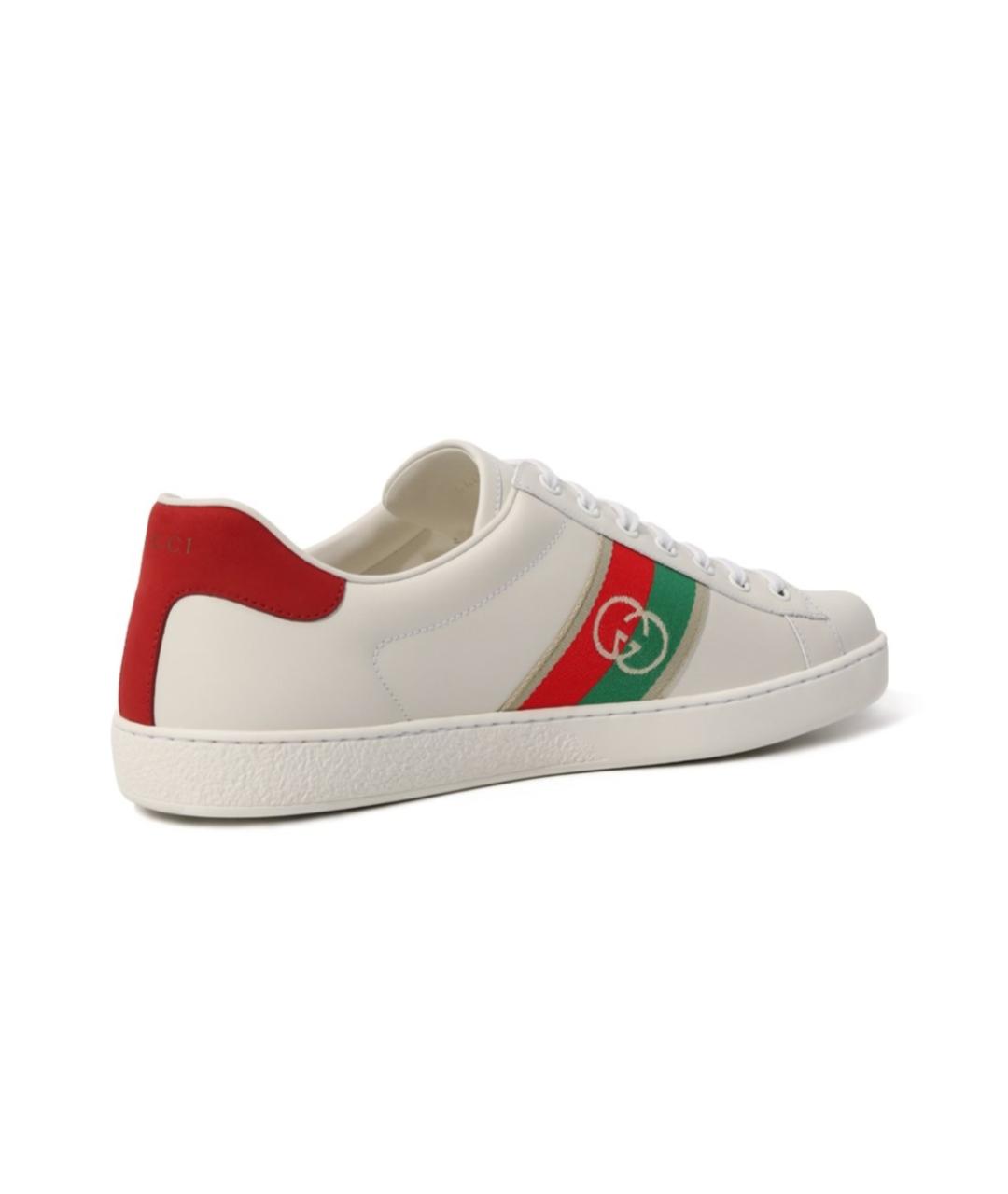 GUCCI Белые кожаные кеды, фото 4