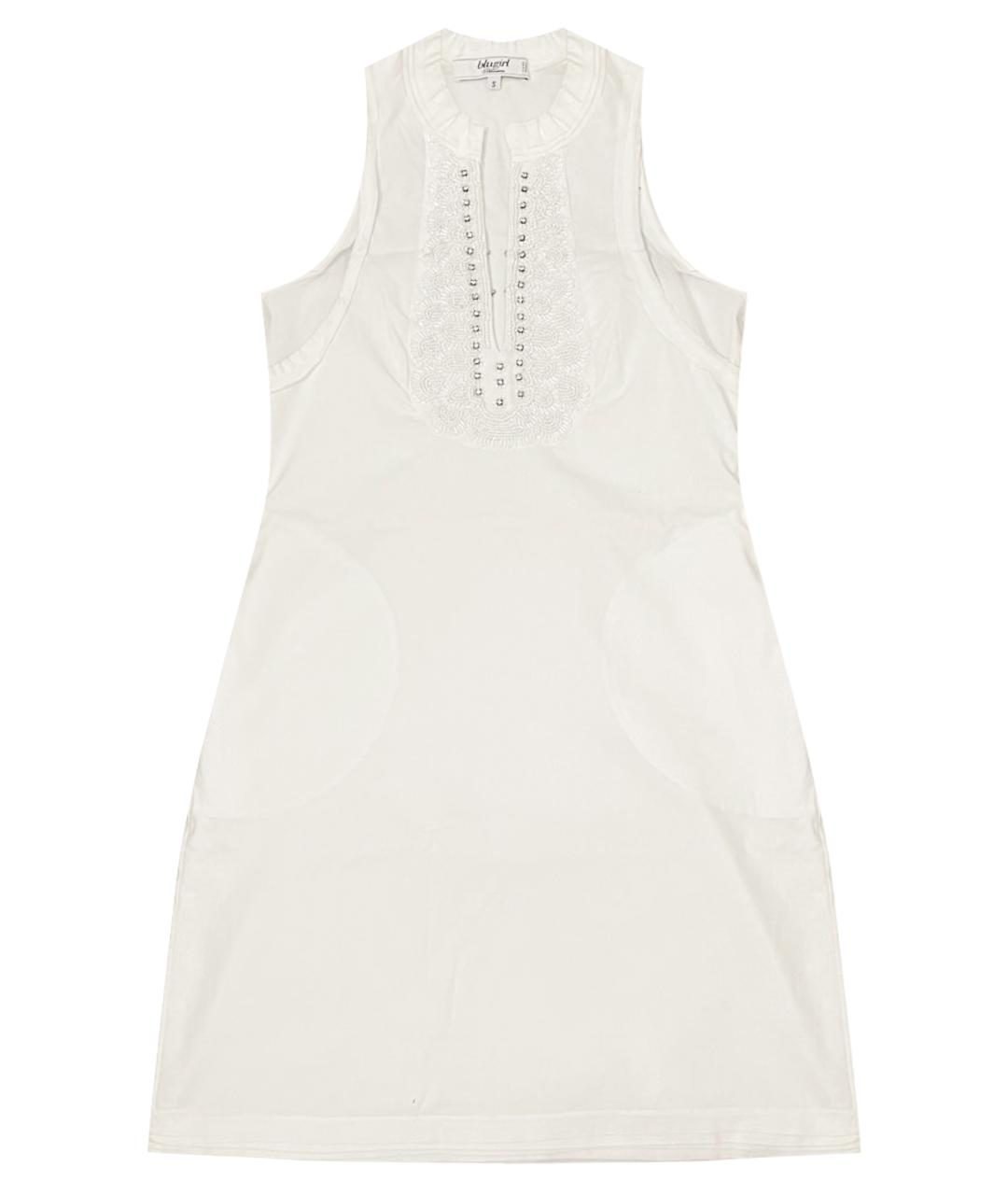BLUMARINE Белое хлопковое повседневное платье, фото 1