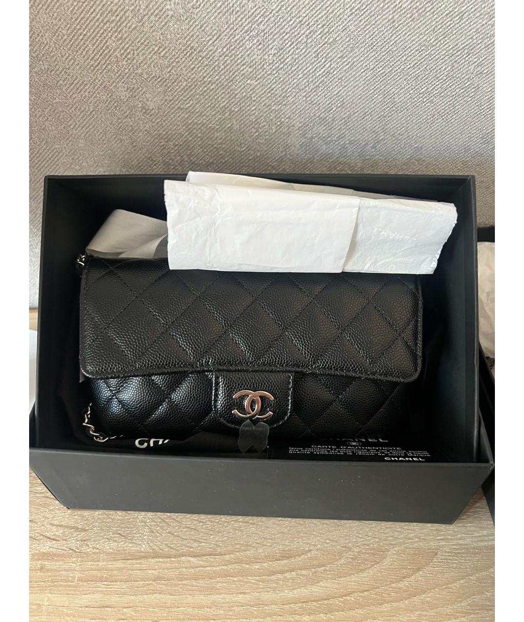 CHANEL PRE-OWNED Черная кожаная сумка через плечо, фото 6