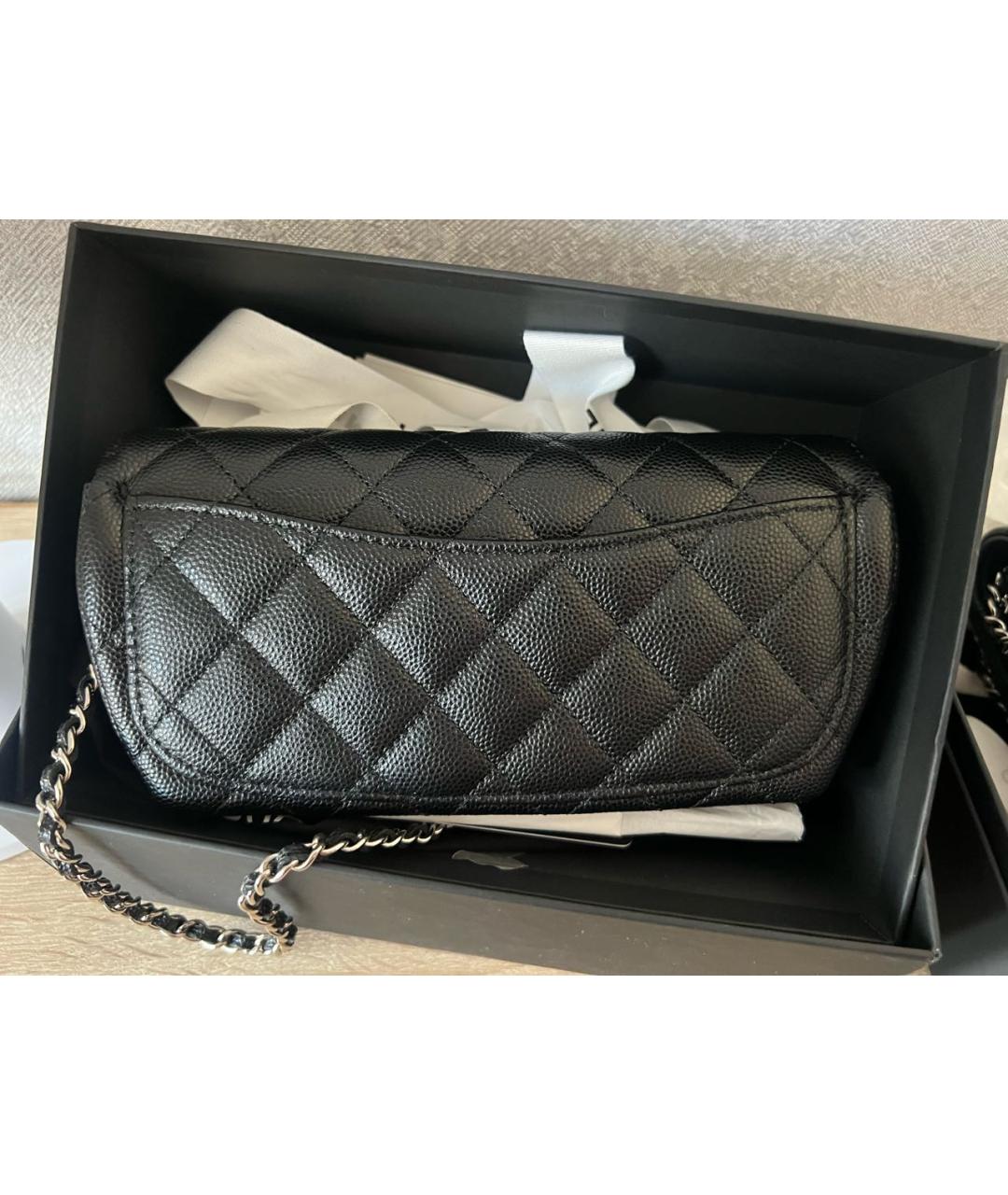 CHANEL PRE-OWNED Черная кожаная сумка через плечо, фото 2